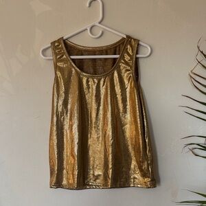 SHEIN Metallic Gold Tank Top